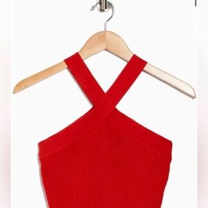 House of Harlow 1960 Red Ribbed Crossback Camisole
